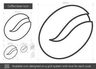 Image showing Coffee bean line icon.