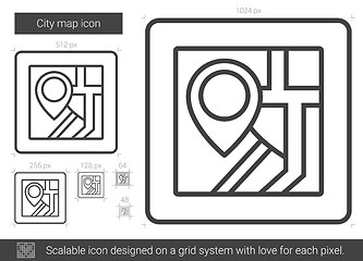 Image showing City map line icon.