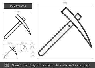 Image showing Pick axe line icon.