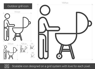 Image showing Outdoor grill line icon.