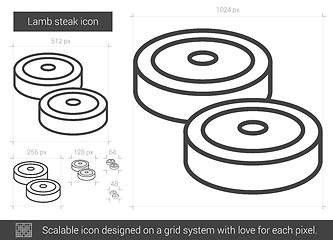 Image showing Lamb steak line icon.