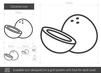 Image showing Coconut line icon.