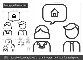 Image showing Mortgage broker line icon.