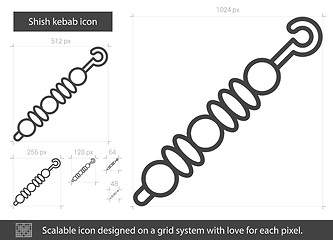 Image showing Shish kebab line icon.