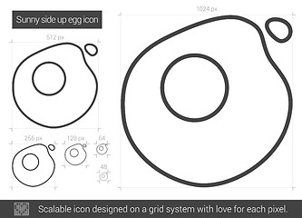 Image showing Sunny side up eggs line icon.