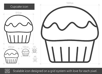 Image showing Cupcake line icon.