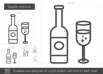 Image showing Sparkle wine line icon.