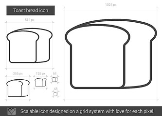 Image showing Toast bread line icon.