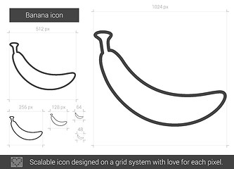 Image showing Banana line icon.