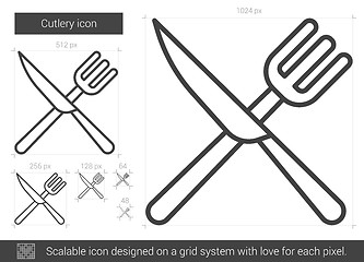 Image showing Cutlery line icon.