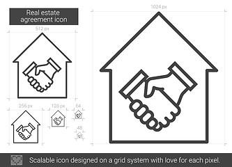 Image showing Real estate agreement line icon.