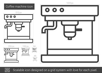 Image showing Coffee machine line icon.