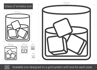 Image showing Glass of whiskey line icon.