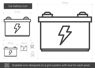 Image showing Car battery line icon.