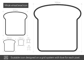 Image showing Whole wheat bread line icon.