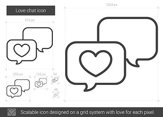 Image showing Love chat line icon.