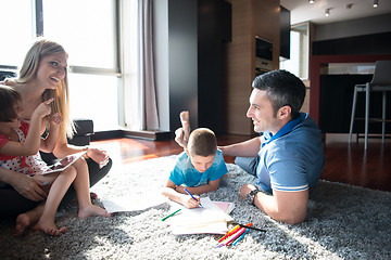 Image showing young couple spending time with kids