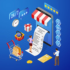 Image showing Internet Shopping Online Payments Isometric Concept