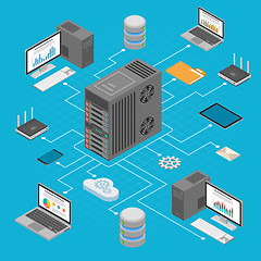 Image showing Data Network Technology Isometric