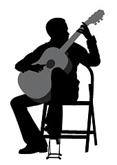 Image showing Young man acoustic guitar player