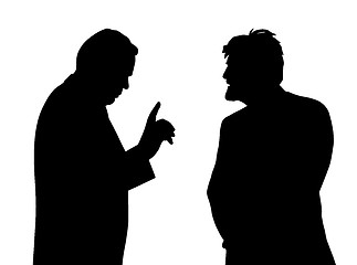 Image showing Two businessmen talking about a business plan or problems