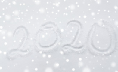 Image showing new year 2020 number or date on snow surface