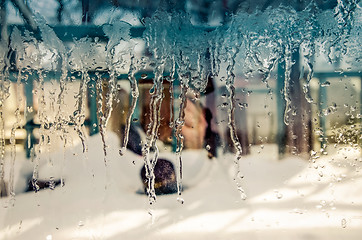 Image showing The ice on the glass