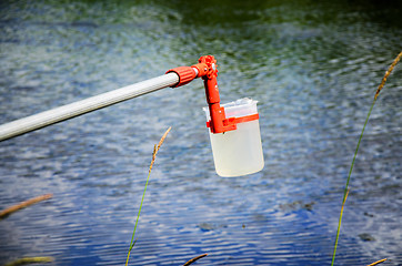 Image showing Take samples of water for laboratory testing. The concept - anal