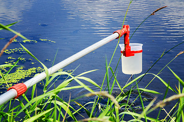 Image showing Take samples of water for laboratory testing. The concept - anal