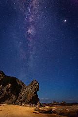 Image showing Milky Way universe over Queen Victoria Rock