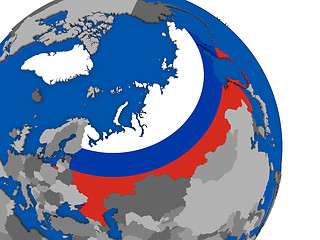 Image showing Russia and its flag on globe