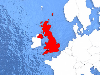 Image showing United Kingdom on globe