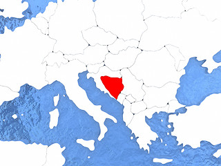 Image showing Bosnia on globe