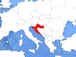 Image showing Croatia on globe