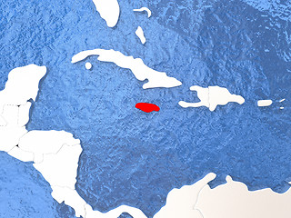 Image showing Jamaica on globe