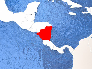 Image showing Nicaragua on globe