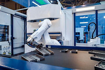 Image showing Robotic Arm modern industrial technology. Automated production c