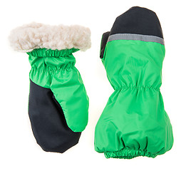 Image showing Children\'s autumn-winter mittens