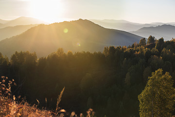 Image showing Beauty dawn in the mountains