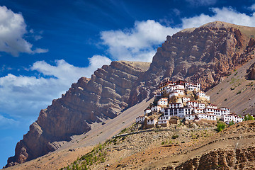 Image showing Ki gompa tibetan monastery. Spiti valley, Himachal Pradesh, Indi