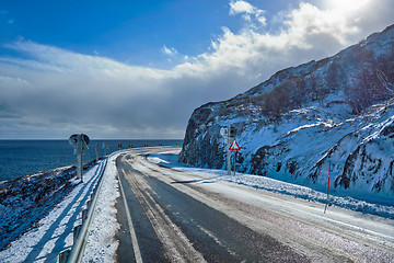 Image showing Road in Norway in winter