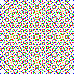 Image showing CMYK imprint halftone design. Vector illustration with circle