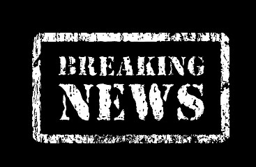 Image showing Stamp breaking news in grunge style, vector illustration on black