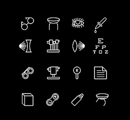 Image showing Vector set of medical icons for ophthalmology.