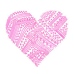 Image showing Pink heart with abstract pattern