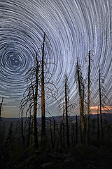 Image showing Bright Star Trails in Big Bear, California at Night