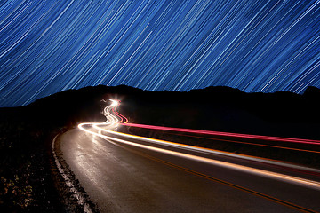 Image showing Time Lapse Image of the Night Stars