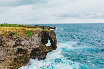 Image showing Cape Manzamo at cloudy day