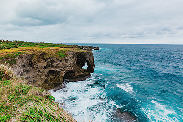 Image showing Cape Manzamo at cloudy day