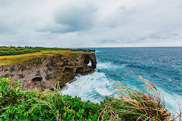 Image showing Cape Manzamo at cloudy day